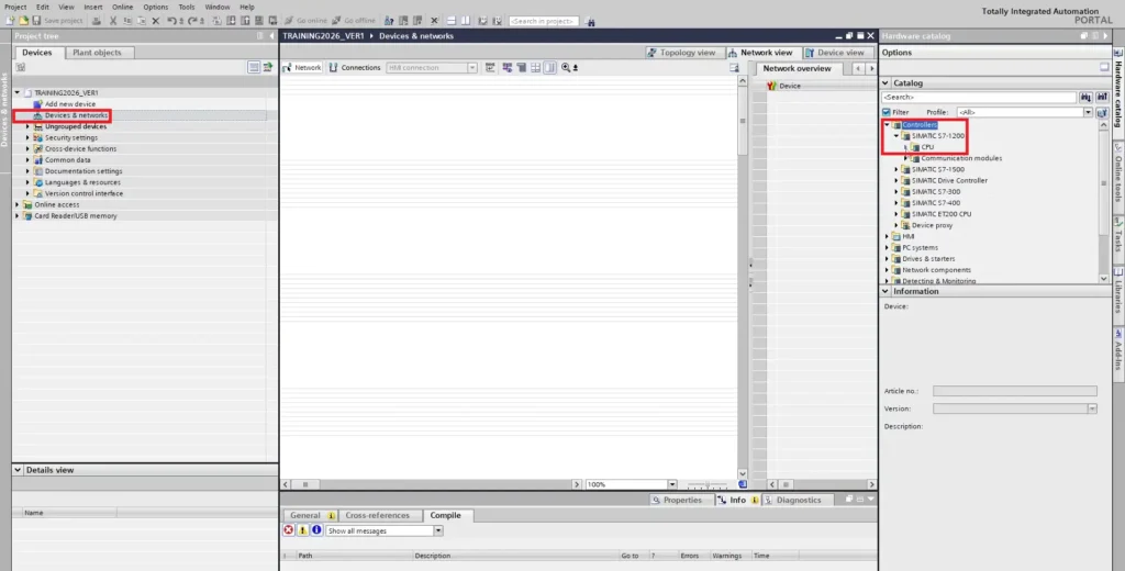 TIA Portal - adding controller and cpu model TIA Portal - adding controller and cpu model