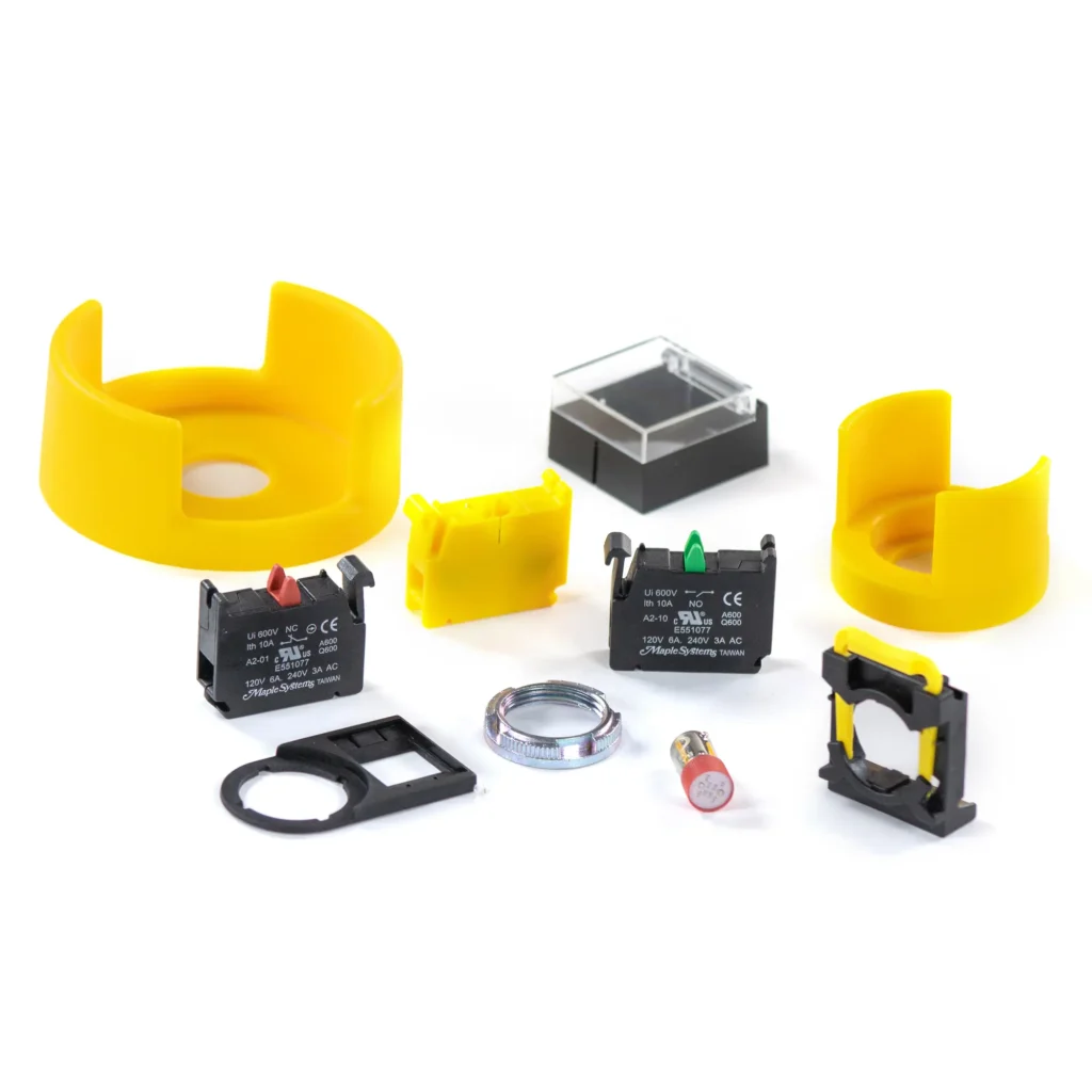 Maple Systems Pushbutton Accessories, from button guards to covers to replacement bulbs, we've got you covered.
