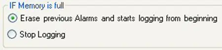 Alarms Properties MAPware-7000 Alarms Parameter 3- What to do if memory is full
