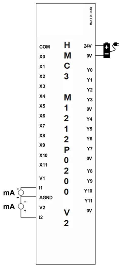 HMC3-M1212P0200-V2 Analog Current Input Wiring Diagram