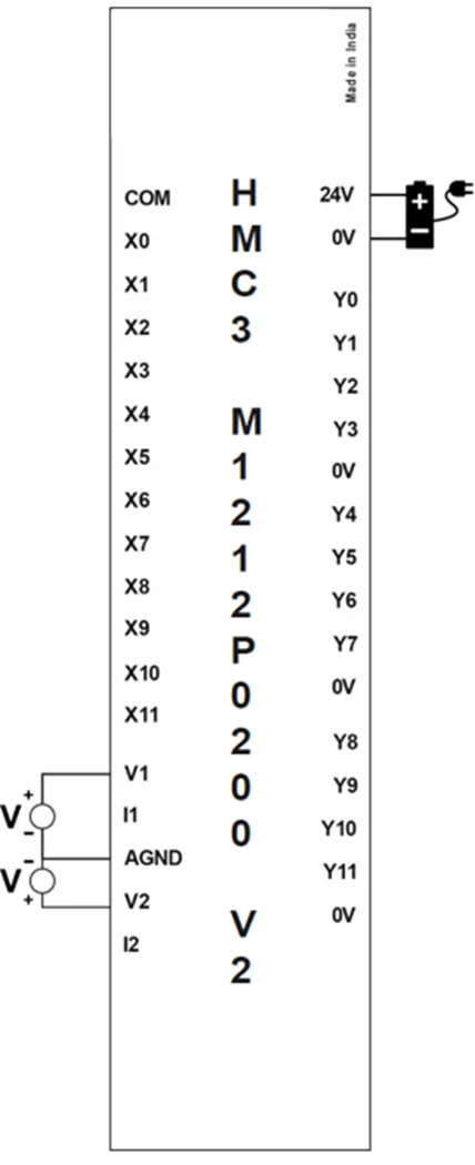 HMC3-M1212P0200-V2 Analog Voltage Input Wiring Diagram