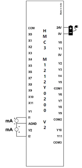 HMC3-M1212Y0200-V2 Analog Current Input Wiring Diagram