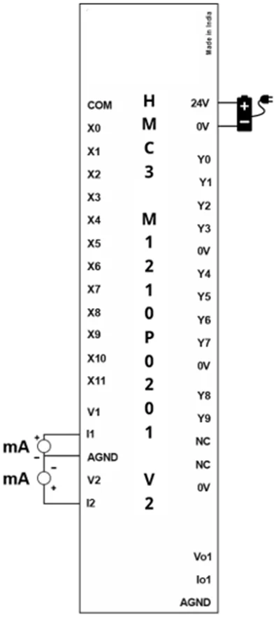 HMC3-M1210P0201-V2 Module Analog Current Input Wiring Diagram