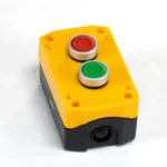 Maple Systems PB01002B - Double yellow pushbutton control box with buttons installed