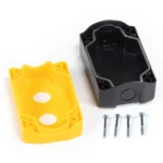 PB01002B – Double Yellow Pushbutton Control Box Unassembled Maple Systems PB01002B double yellow pushbutton control box unassembled.