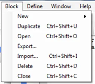 Block Menu allows for import/export of logic blocks