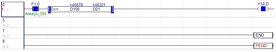 Built-in HSC Example Compare logic Less Than or Equal To in MapleLogic