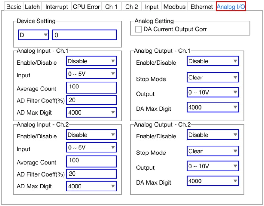 MapleLogic CPU Micro Analog Manual Analog IO Tab CPU Micro Analog Manual Analog IO Tab in MapleLogic