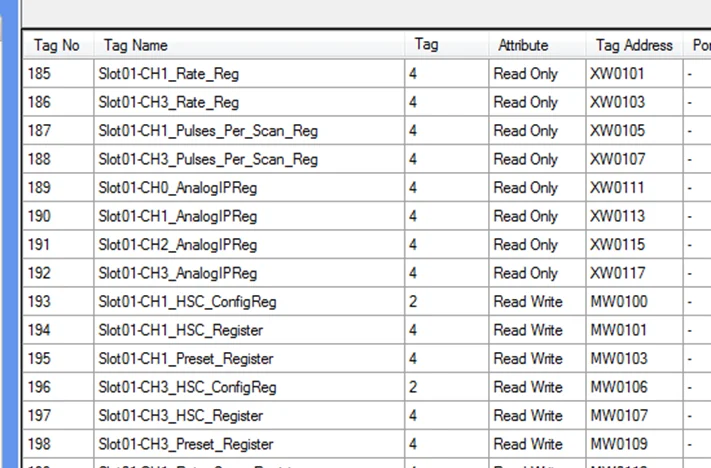 System Tags auto-generated into the tag database