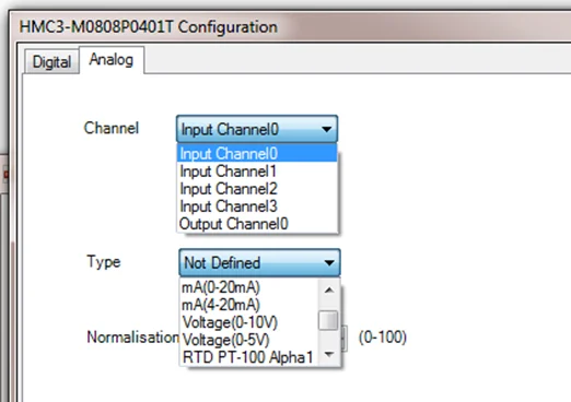 Analog Configuration of this specific module