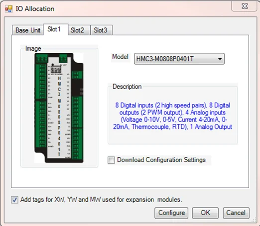 Select your I/O Module in the IO Allocation Window