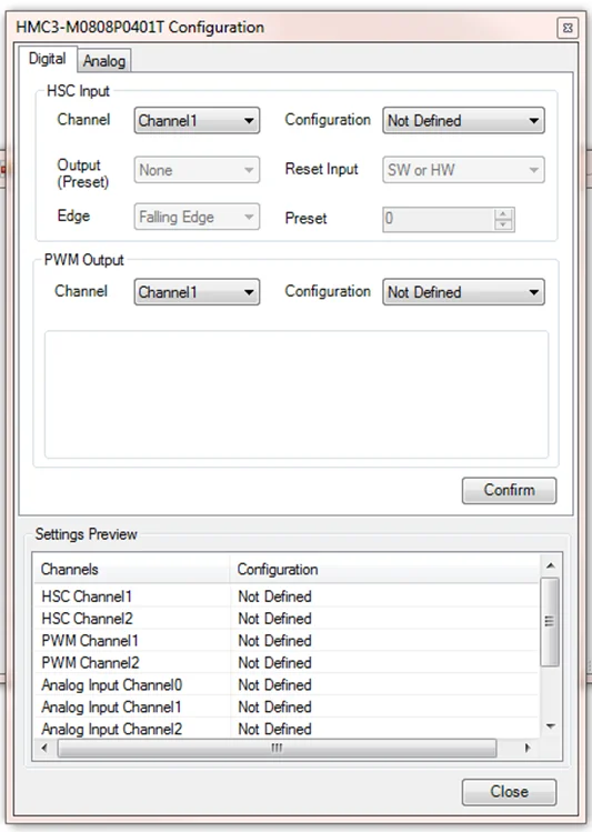 The Module can be configured in this window