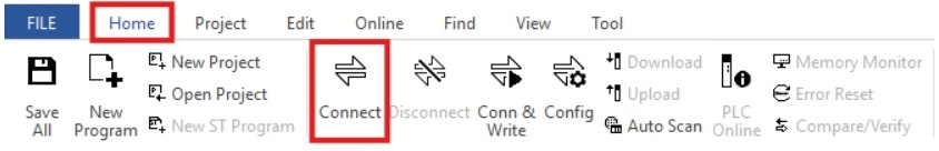 MapleLogic Connection Setup Connect Connect button in MapleLogic