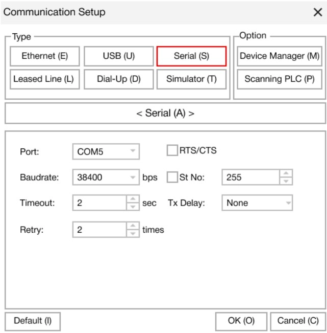 MapleLogic Connection Setup Serial Serial Communication Setup in MapleLogic