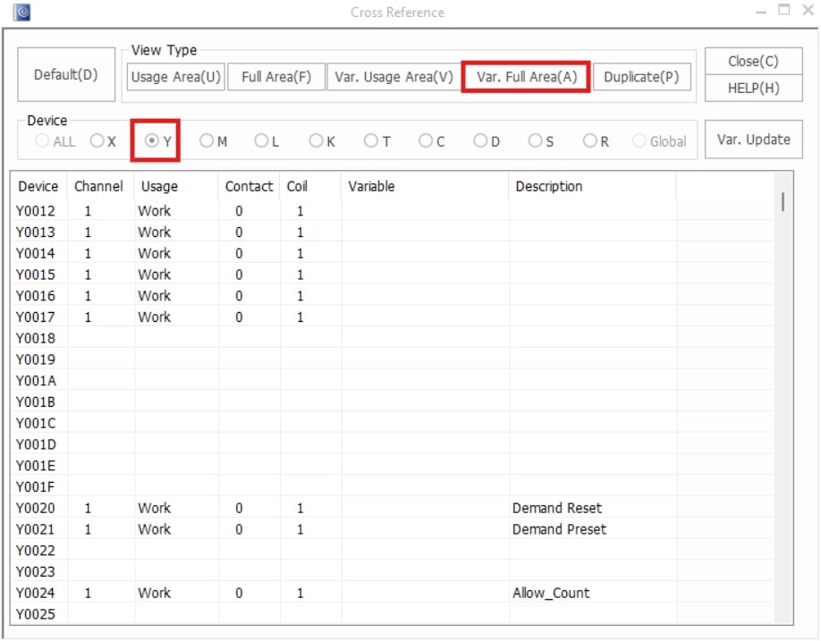 MapleLogic Cross Reference Variable Full Area Variable Full Area in MapleLogic