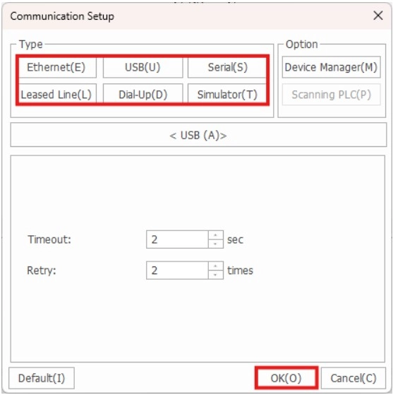 Download project with PLC Communication Setup