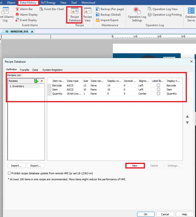 EBPro Barcode Scanner Recipe Database Adding Recipe