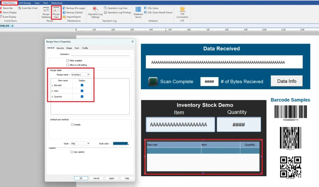 EBPro_BarcodeScanner_RecipeTable EBPro Barcode Scanner Recipe Table