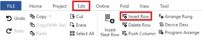 How to insert a new rung in ladder diagram in MapleLogic