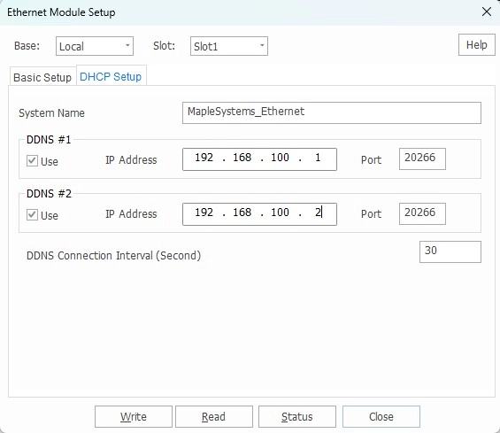 Ethernet Communication Expansion Module Setup DHCP Setup in MapleLogic
