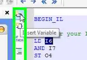 Insert Variable Double click variable, click "add variable" button
