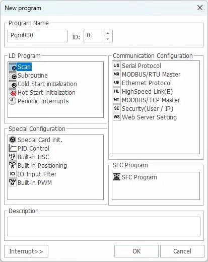 MapleLogic LD Program Scan Program Selection LD Program Scan Program Selection in MapleLogic