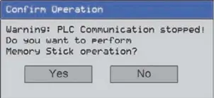 MAPware-7000 Confirmation Window of Memory stick Operation