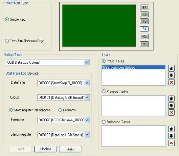 This Screen in MAPware-7000 appears when configuring a "USB Data Log Upload" task type.