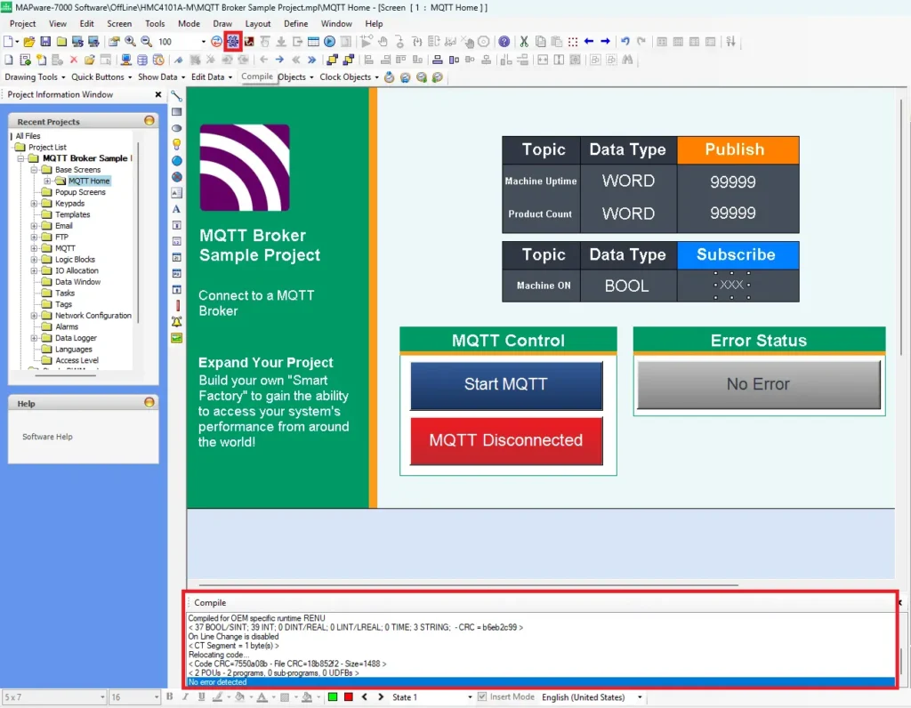 MAPware-7000 Compile Project for errors