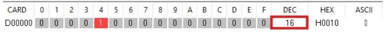 MapleLogic Memory Monitor Data Register Example Modified data register in MapleLogic