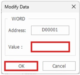 MapleLogic Memory Monitor Modify Data Modify Register Data in MapleLogic