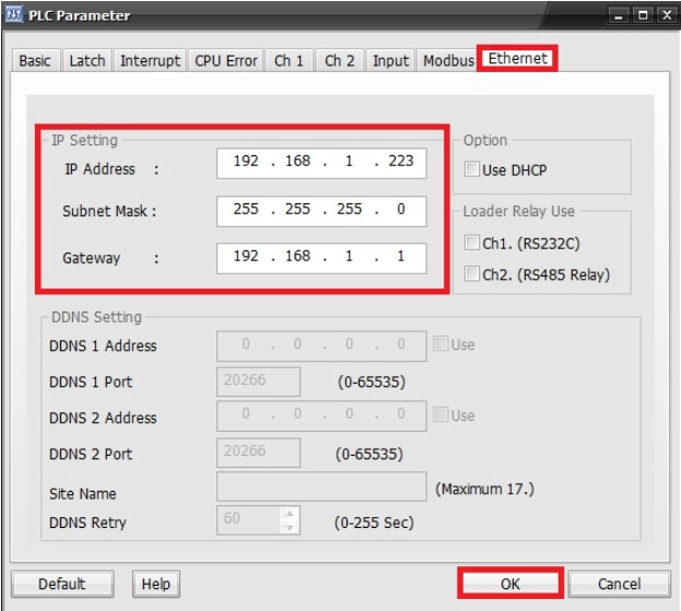 MapleLogic Modbus TCP Master Ethernet Settings for Slave Modbus TCP Master Ethernet Settings for Slave in MapleLogic