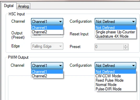 All Config Options for the selected module are shown