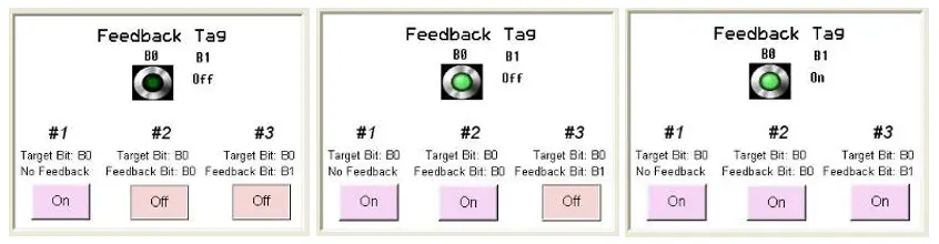 Feedback Tags MAPware-7000 example feedback tag options shown in simulation mode