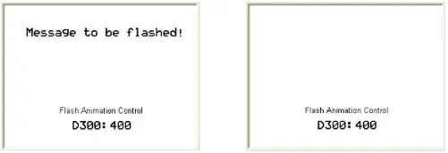 Flash Animation MAPware-7000 Simulation mode showing the message flashing based on the value of the tag