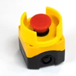 PB01001B Maple Systems Single, Yellow Control box with Large Guarded Mushroom Head Pushbutton Installed