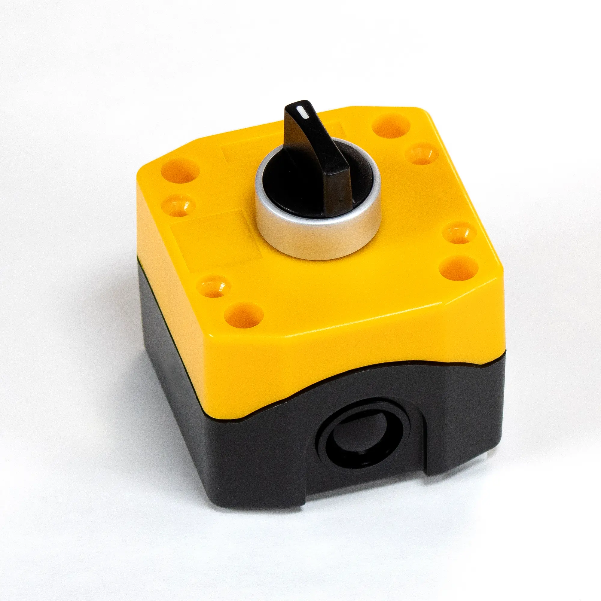 Maple Systems PB01001B - Yellow Single Control Box with Black Switch Installed