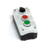 Maple Systems PB01003A - Triple white pushbutton control box with buttons and switch installed
