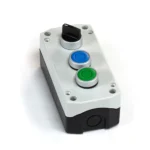 Maple Systems PB01003A - Triple white pushbutton control box with switch and buttons installed