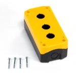 PB01003B – Triple Yellow Pushbutton Control Box Maple Systems PB01003B - Triple Yellow Pushbutton Control Box Assembled