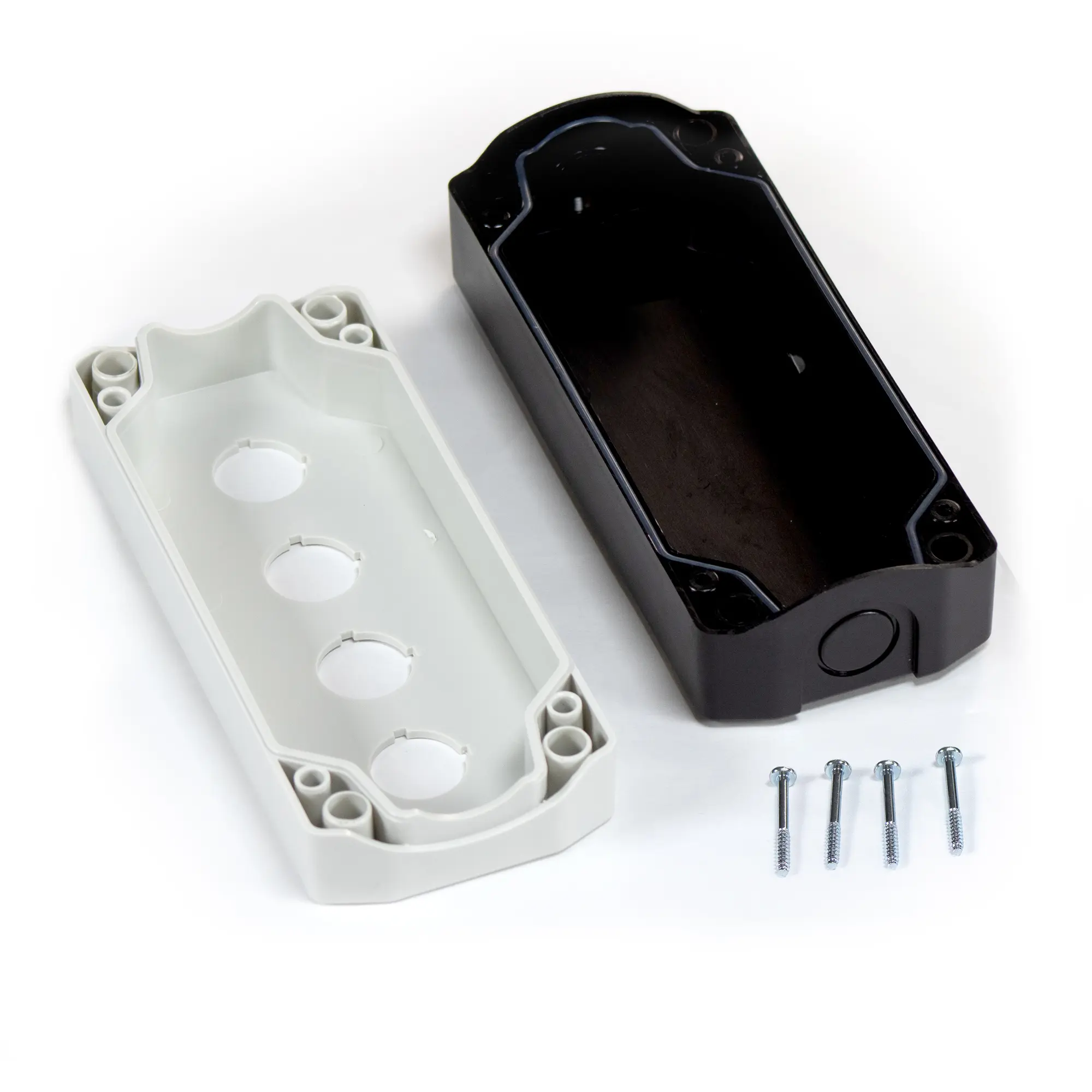 PB01004A – Quad White Pushbutton Control Box Unassembled Maple Systems PB01004A - Quad white pushbutton control box unassembled