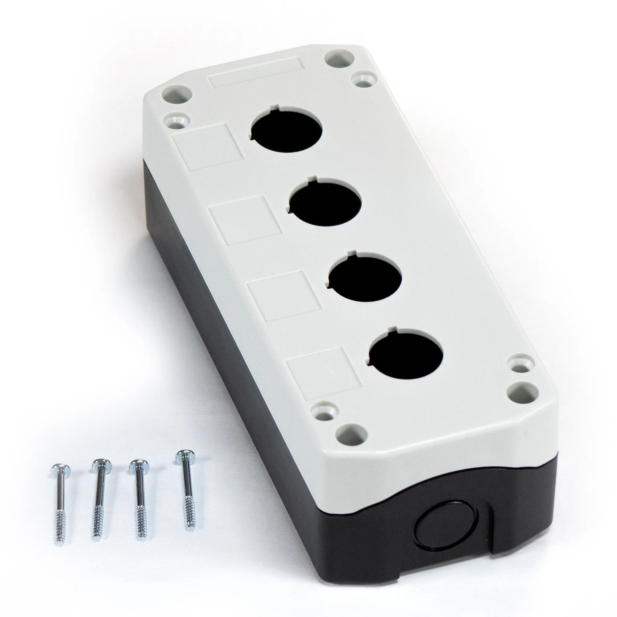 PB01004A – Quad White Pushbutton Control Box Maple Systems PB01004A - Quad white pushbutton control box