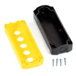 Maple Systems PB01005B - Our 5-hole yellow pushbutton control box unassembled, ready for button installation
