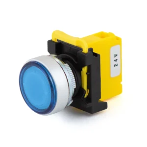 Maple Systems Pushbutton - Flat Lens, Bordered, Blue, Metal, Indicator Light- PBS110AM22B-00L2