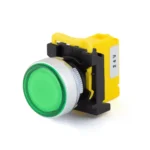 Maple Systems Pushbutton - Flat Lens, Bordered, Green, Metal Indicator Light PBS110AM22G-00L2