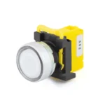 Maple Systems Pushbutton - Flat Lens, Bordered, White, Metal Indicator Light- PBS110AM22W-00L2