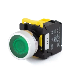 Maple Systems Pushbuttons -illuminated, Momentary, Flat, Metal, Green- PBS111CM22G-10L2