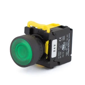 Maple Systems Pushbuttons -illuminated, Momentary, Flat, Plastic, Green- PBS111CP22G-10L2