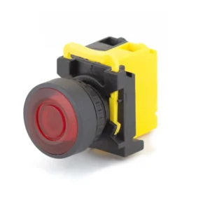 Maple Systems Industrial Control Panel Pushbutton Switch Illuminated Momentary Flat Plastic Red 22mm PBS111CP22R-01L2