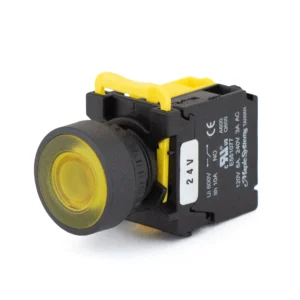Maple Systems Pushbuttons -illuminated, Momentary, Flat, Plastic, Yellow- PBS111CP22Y-10L2